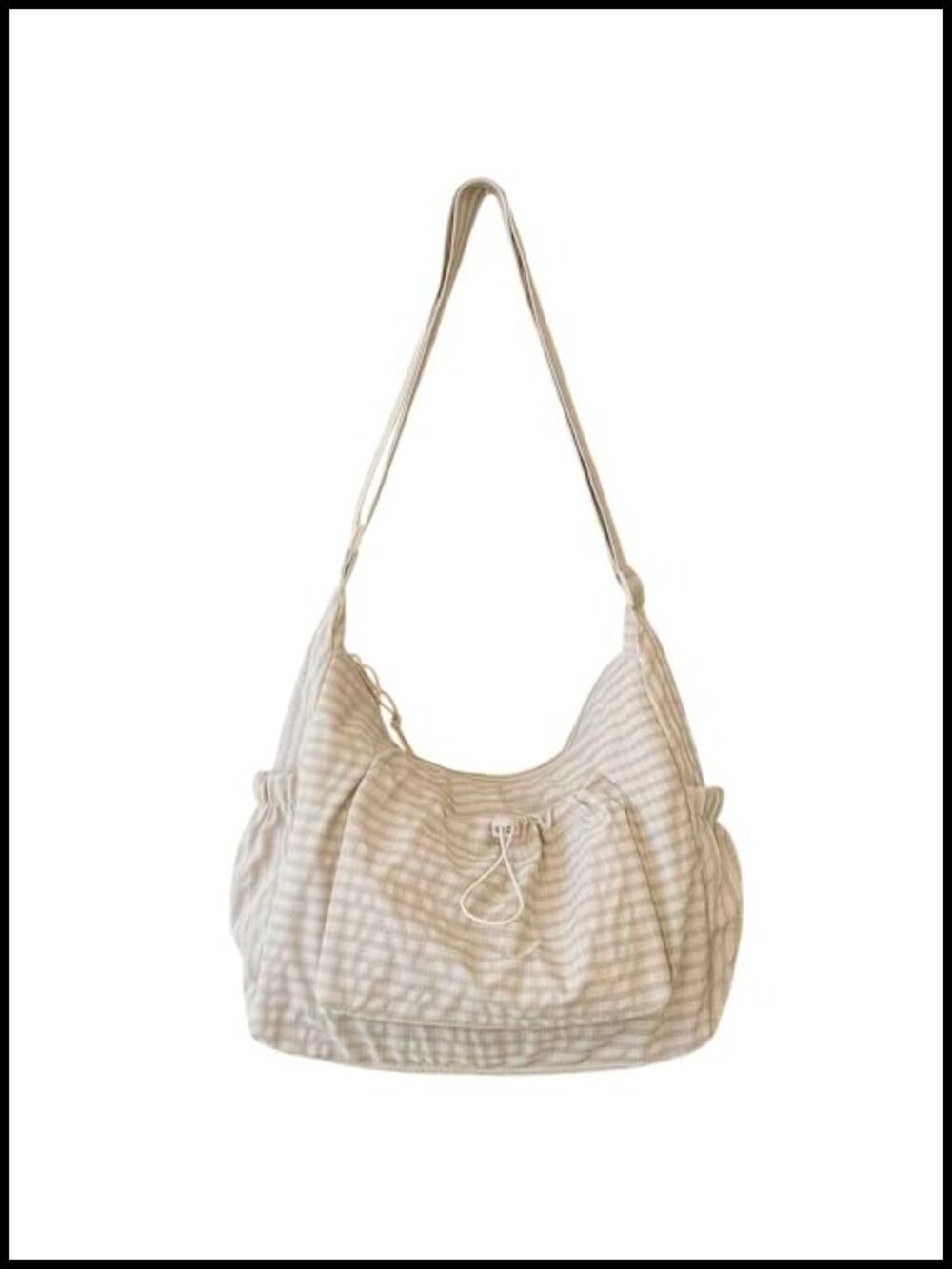 Plaid Crossbody Hobo Bag Nylon Crescent Messenger Purse Everyday